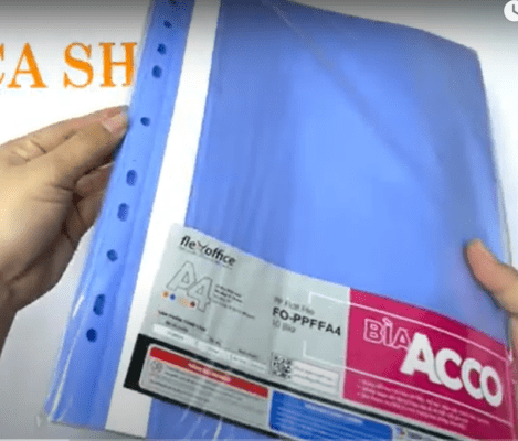 Bìa acco nhựa Thiên Long đục lỗ ở gáy Bìa acco nhựa Thiên Long đục lỗ ở gáy