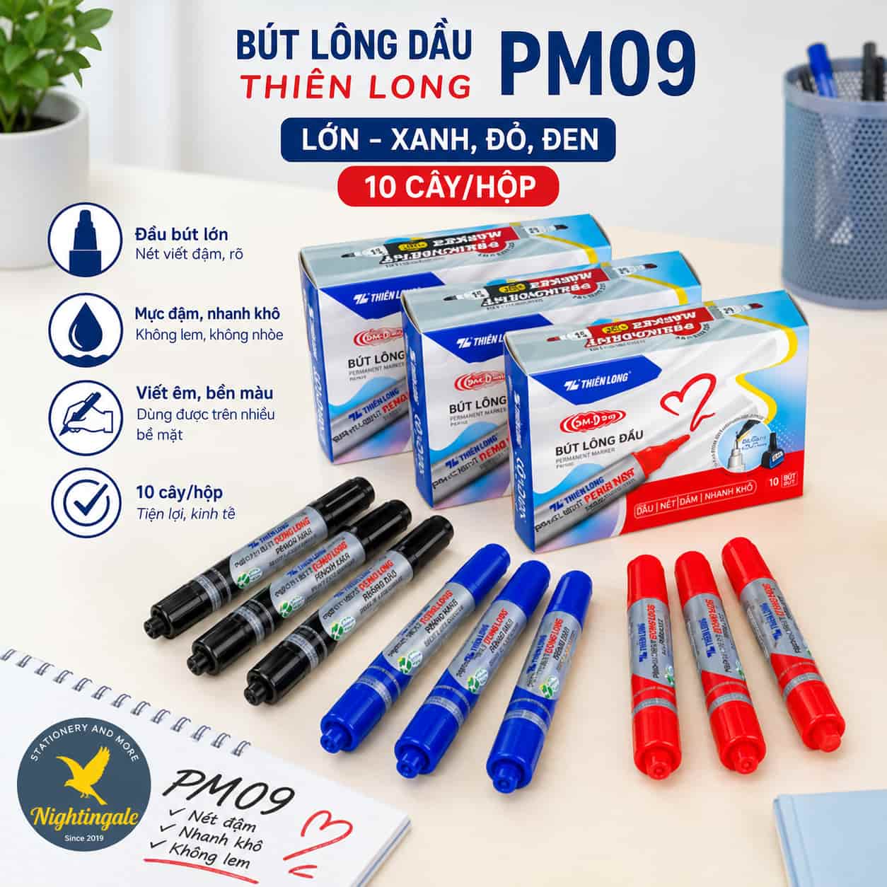 but-long-dau-thien-long-pm-09-chinh-hang Bút lông dầu Thiên long PM 09 chính hãng