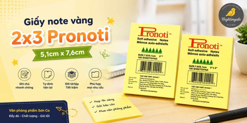 Giấy note vàng 2x3 Pronoti chính hãng giá ưu đãi Giấy note vàng 2x3 Pronoti chính hãng giá ưu đãi