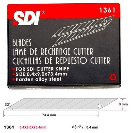 Lưỡi dao rọc giấy SDI 1361 30 độ - 9mm_giá rẻ chất lượng tốt