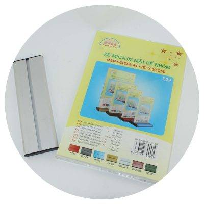 Kệ mica 2 mặt A4 đứng giá tốt tại tphcm Chiếc kệ mica 2 mặt A4 đế lùa nhôm mẫu mã đẹp