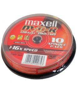 Đĩa DVD Maxell_hộp tròn 10 đĩa màu đỏ
