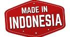 Made in Indonesia label or sticker on white background, vector illustration
