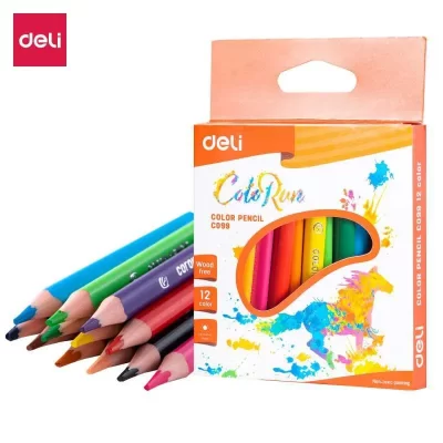 Hình ảnh chi tiết cây bút chì Deli 12 màu được ưa chuộng