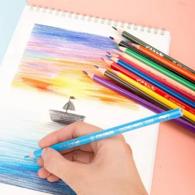 Màu thực tế của cấy bút chì Deli 12 màu giá ưu đãi