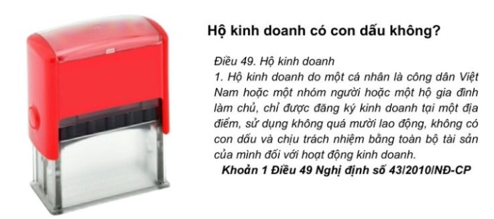 Hộ kinh doanh không bắt buộc phải làm con dấu Hộ kinh doanh không bắt buộc phải làm con dấu