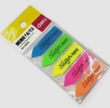 Có thể mua giấy note sigh here 5 màu tại các cửa hàng VPP Có thể mua giấy note sigh here 5 màu tại các cửa hàng VPP