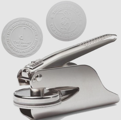 Dấu dập nổi kim loại là loại con dấu không sử dụng mực