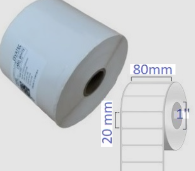 Giấy in nhiệt K80x20mm dùng để in tem Giấy in nhiệt K80x20mm dùng để in tem