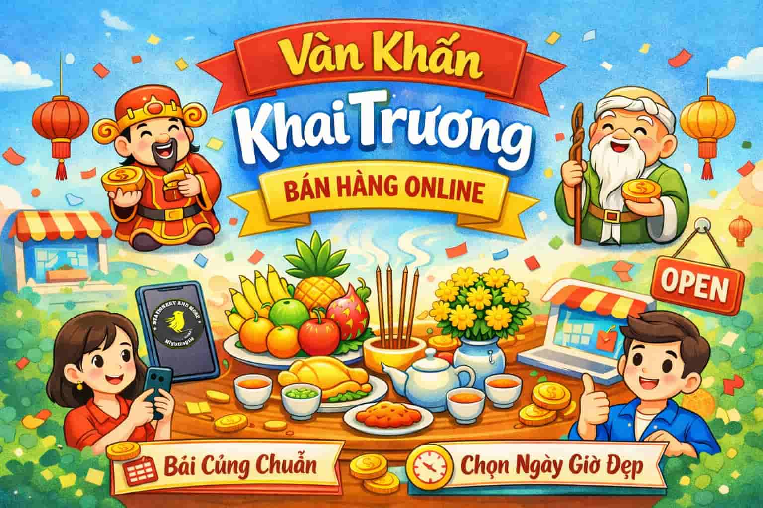 Bài cúng khai trương bán hàng online hút tài lộc