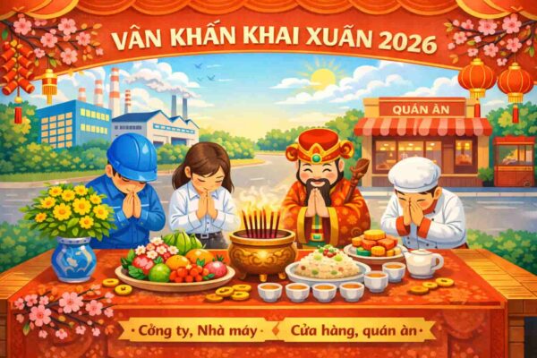 Bài cúng khai xuân 2026 công ty, nhà xưởng, quán ăn