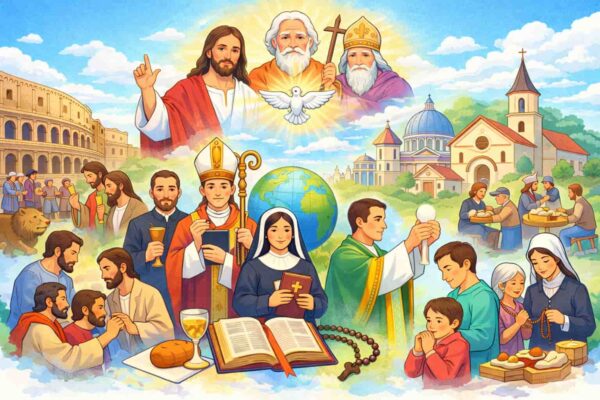 Hình ảnh giải thích về nguồn gốc của Công giáo