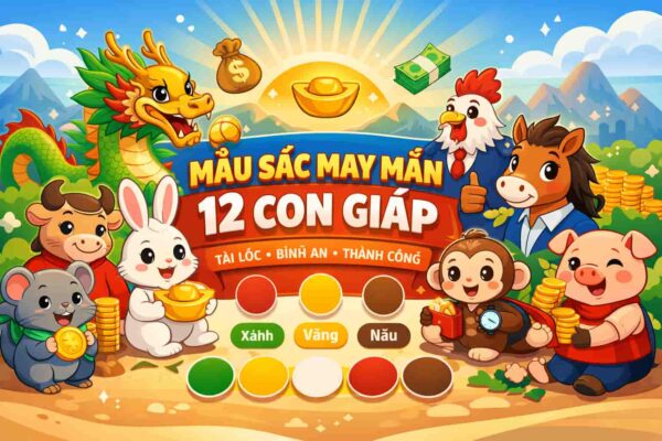 Màu sắc may mắn của 12 con giáp năm 2026