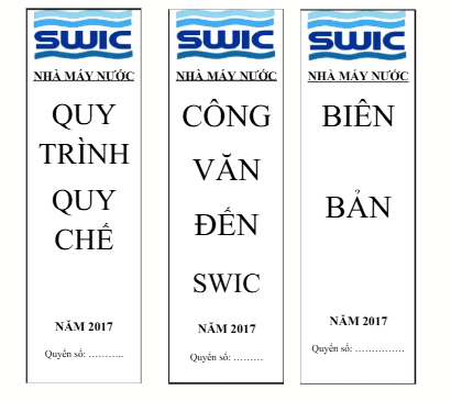 Nhãn gáy bìa còng mẫu