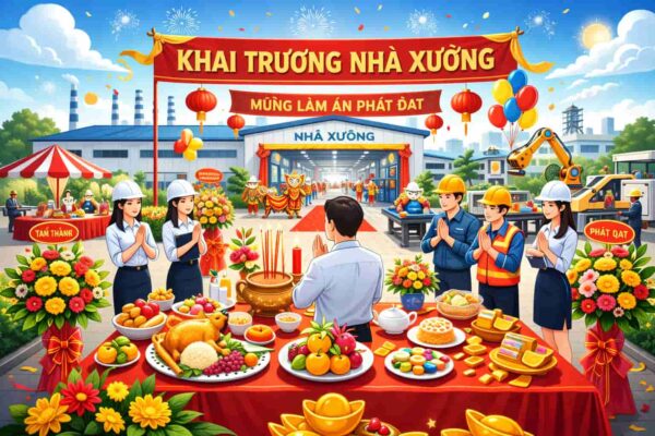 Văn cúng khai trương nhà xưởng, máy móc giúp công việc hanh thông