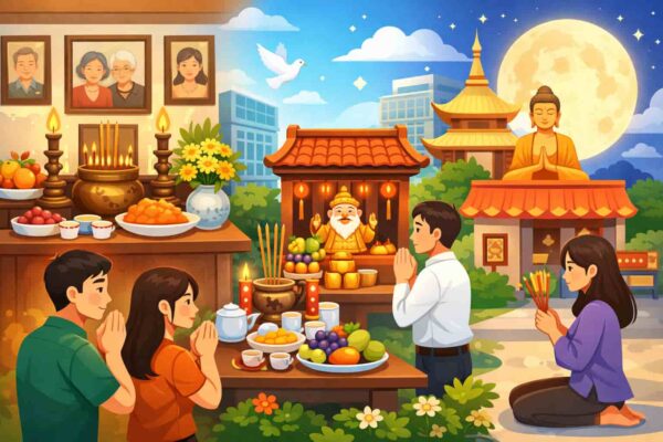 Văn khấn mùng 1 ngày rằm hàng tháng chuẩn phong tục