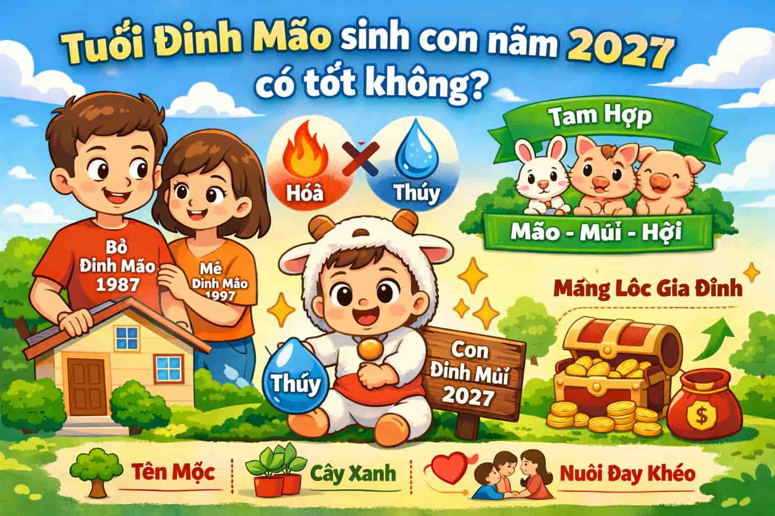 Tuổi Đinh Mão sinh con năm 2027 có hợp không?
