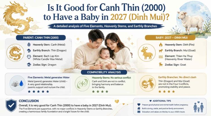 Cha mẹ tuổi Canh Thìn sinh con năm 2027 có tốt không? Cha mẹ tuổi Canh Thìn sinh con năm 2027 có tốt không?