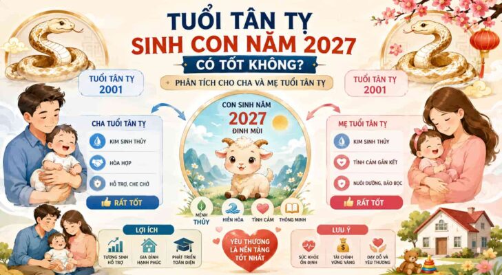 Tuổi Tân Tỵ sinh con năm 2027 có hợp không? Tuổi Tân Tỵ sinh con năm 2027 có hợp không?