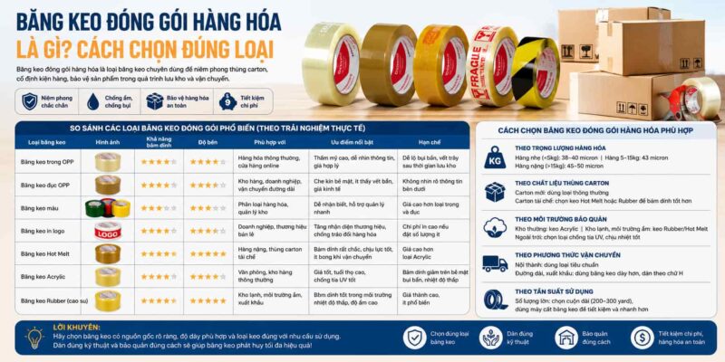 Băng keo đóng gói hàng hóa các loại