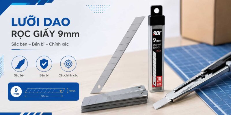 Lưỡi dao rọc giấy 9mm chất lượng cao tại Sơn Ca