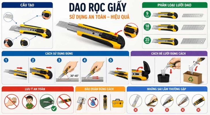 Dao rọc giấy là gì, sử dụng thế nào? Dao rọc giấy là gì, sử dụng thế nào?
