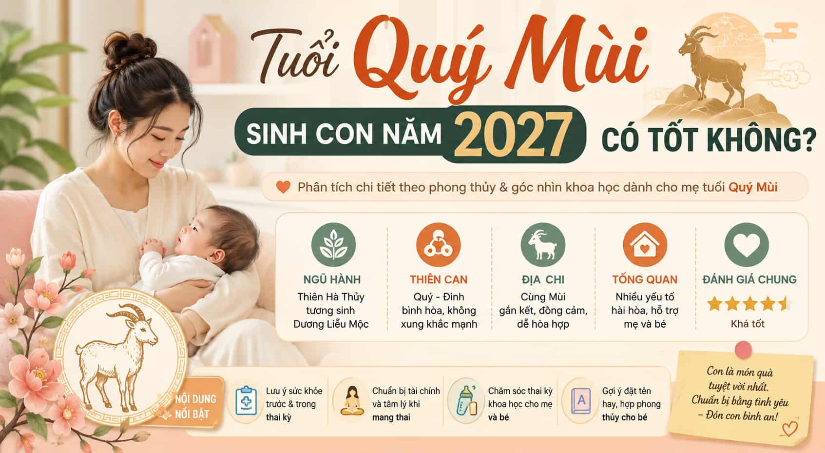 Tuổi Quý Mùi sinh con năm 2027 có tốt không?