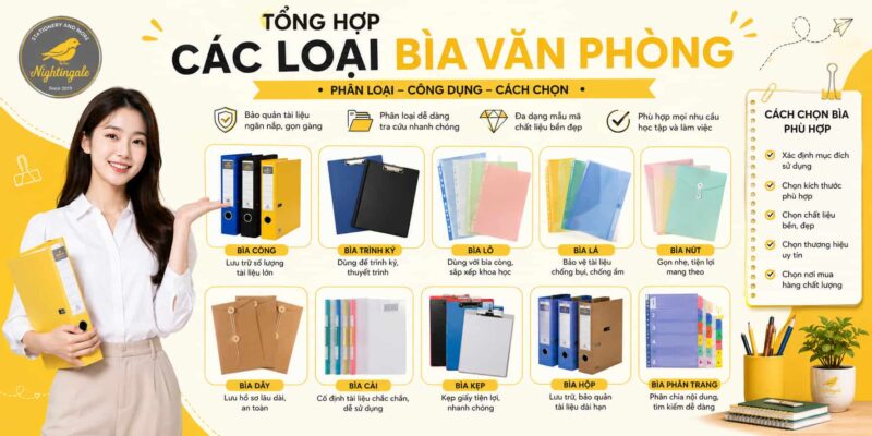 Các loại bìa văn phòng phẩm giá ưu đãi tại Sơn Ca Các loại bìa văn phòng phẩm giá ưu đãi tại Sơn Ca